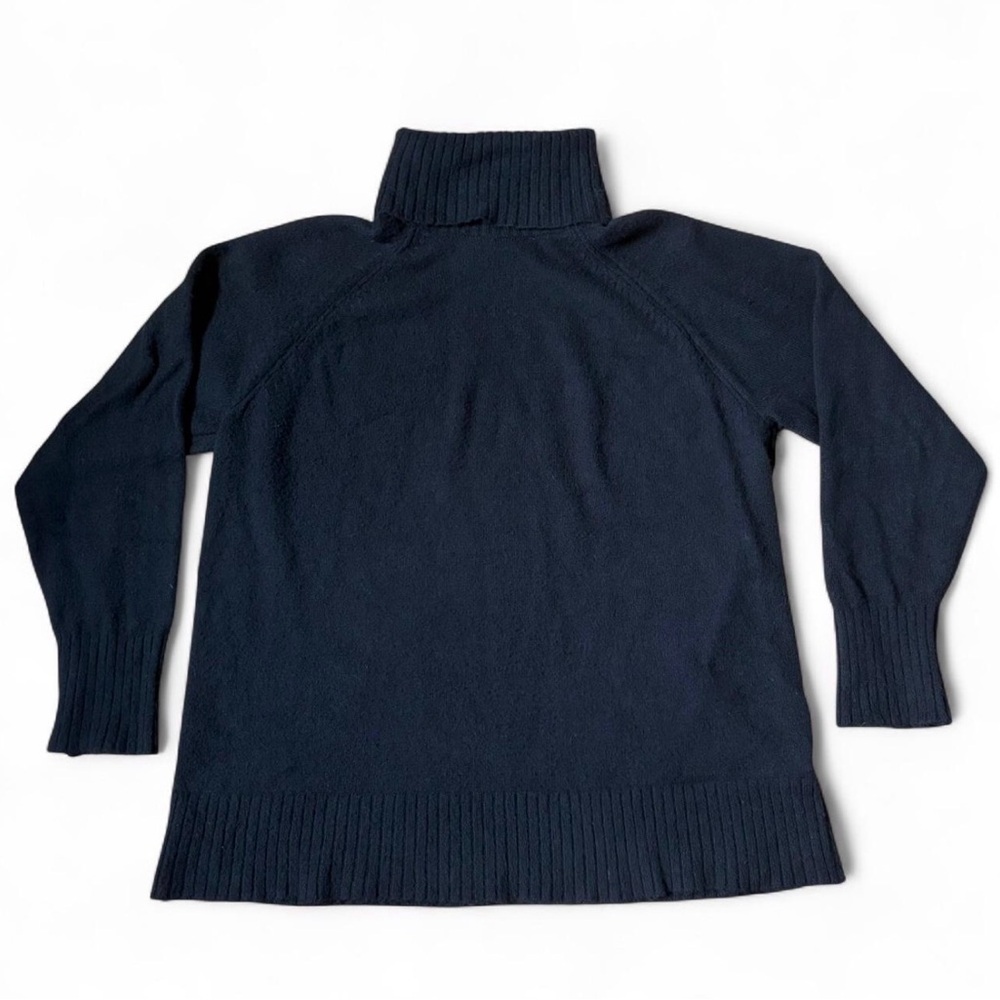 Black Turtleneck Sweater - Women's Cozy Rib Trim Pullover